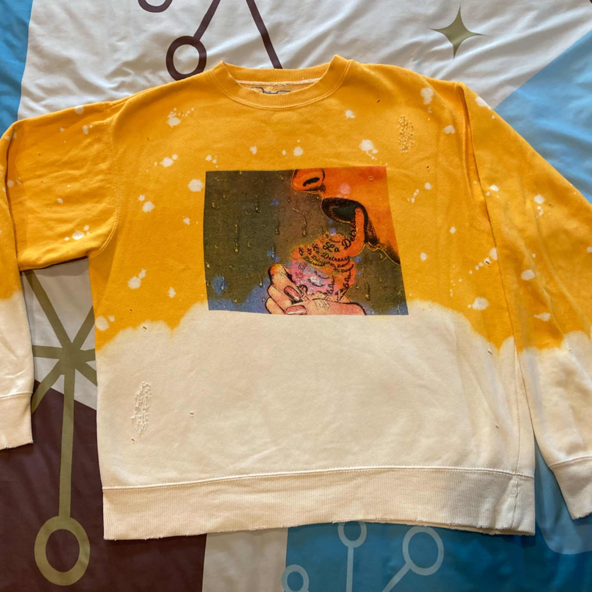 La Detresse Yellow Acid Wash Sweatshirt